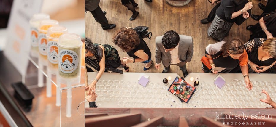 Mango Lassi detail and shot of the wedding bar from overhead