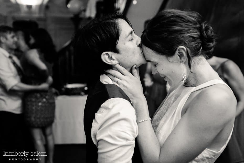 two brides - sweet moment during the last dance of the wedding