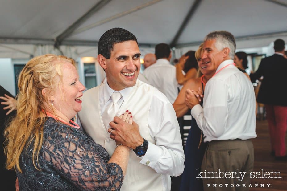 bride and groom during a slow dance