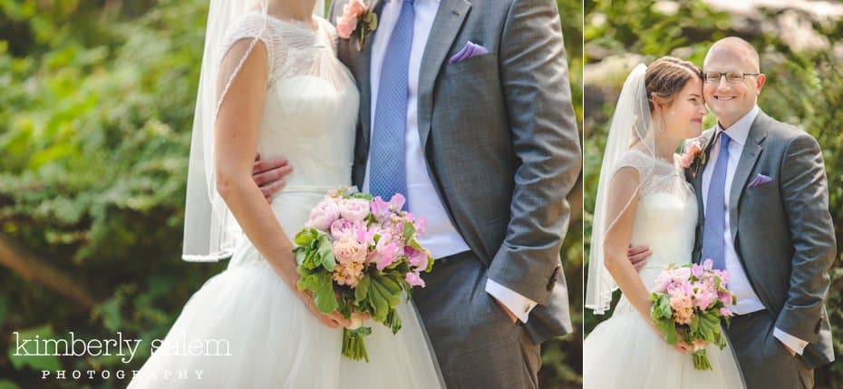 Bride and groom portrait in Central Park