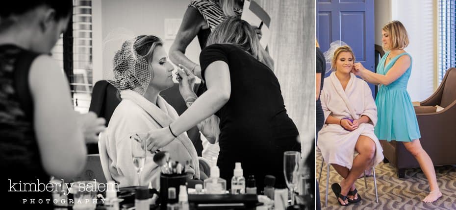 bride getting ready - makeup and hair