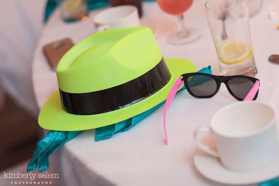 reception detail - hats and sunglasses