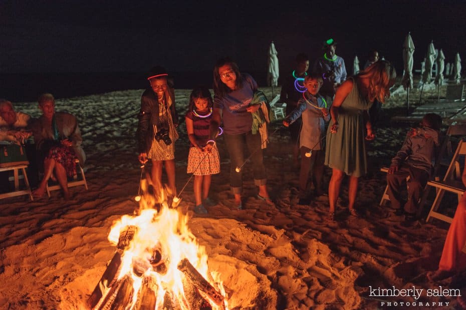 beach bonfire afterparty - smores making