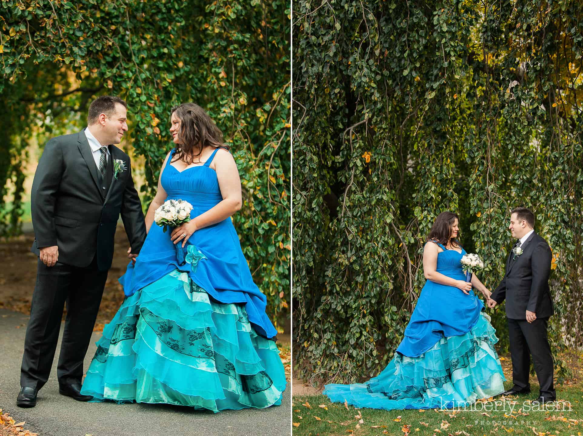 blue dress wedding portraits at reid castle