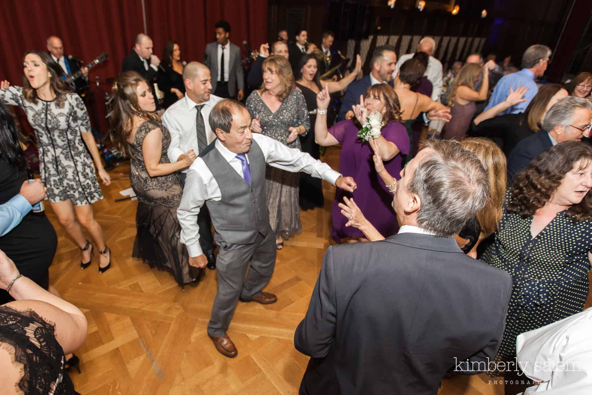 reception dancing at Reid Castle - father of the groom